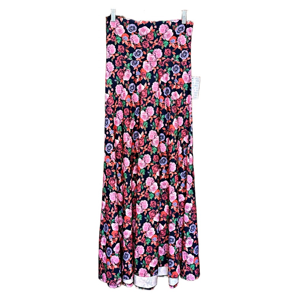 LuLaRoe Floral Maxi Skirt - Pink and Purple